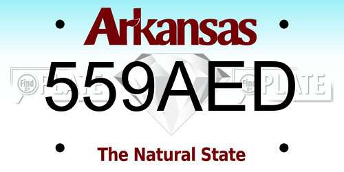 559AED Arkansas License Plate