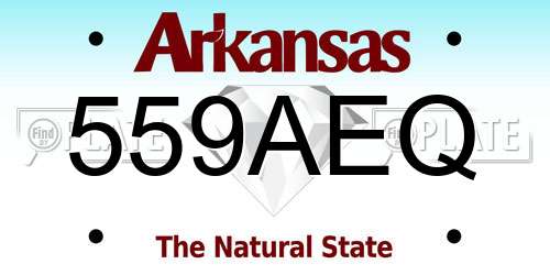 559AEQ Arkansas License Plate