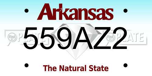 559AZ2 Arkansas License Plate