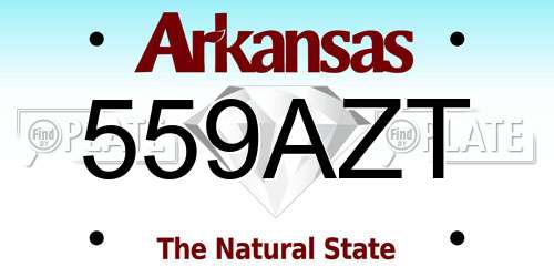 559AZT Arkansas License Plate