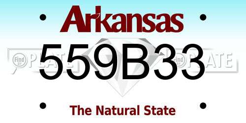 559B33 Arkansas License Plate