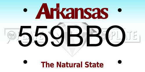 559BBO Arkansas License Plate