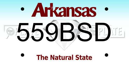 559BSD Arkansas License Plate