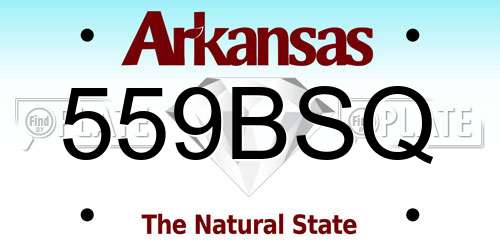 559BSQ Arkansas License Plate