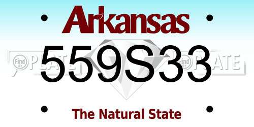 559S33 Arkansas License Plate