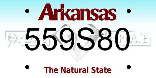 559S80 Arkansas License Plate