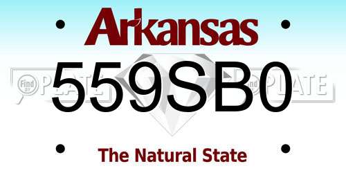 559SB0 Arkansas License Plate