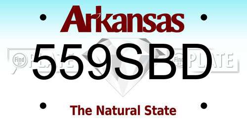 559SBD Arkansas License Plate