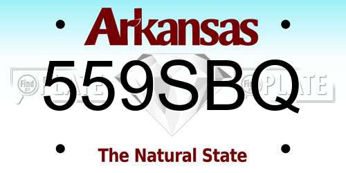 559SBQ Arkansas License Plate