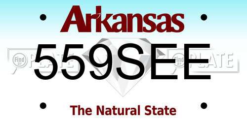 559SEE Arkansas License Plate