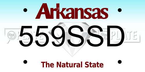 559SSD Arkansas License Plate