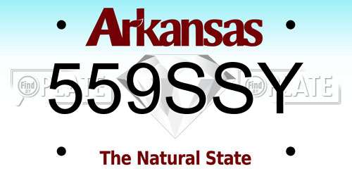 559SSY Arkansas License Plate