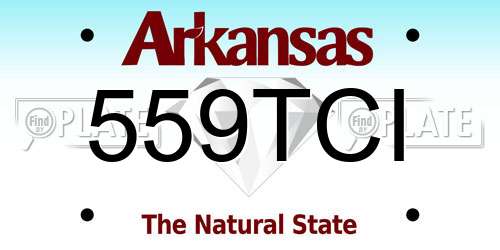 559TCI Arkansas License Plate