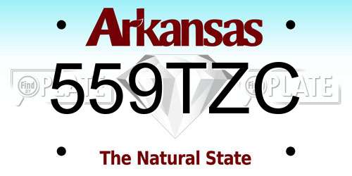 559TZC Arkansas License Plate
