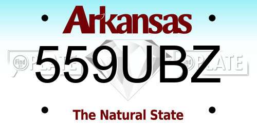 559UBZ Arkansas License Plate