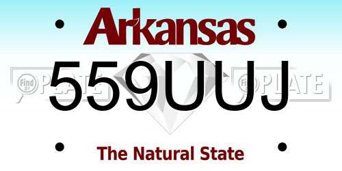 559UUJ Arkansas License Plate