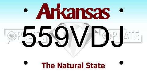559VDJ Arkansas License Plate