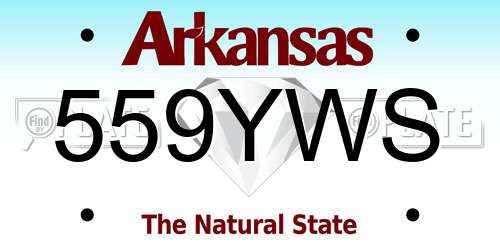 559YWS Arkansas License Plate