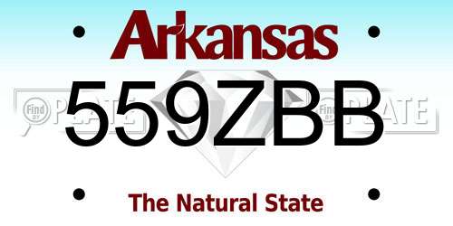 559ZBB Arkansas License Plate