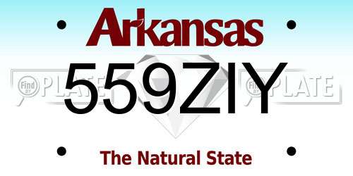 559ZIY Arkansas License Plate