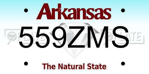 559ZMS Arkansas License Plate