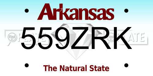 559ZRK Arkansas License Plate