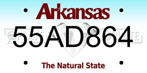 55AD864 Arkansas License Plate