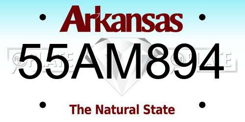 55AM894 Arkansas License Plate