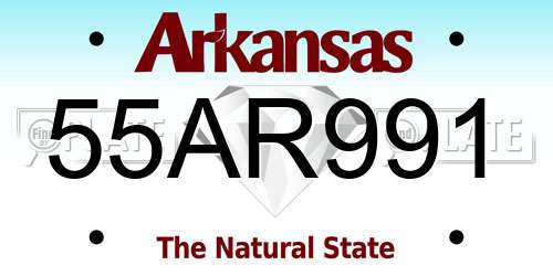 55AR991 Arkansas License Plate