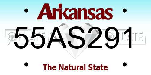 55AS291 Arkansas License Plate