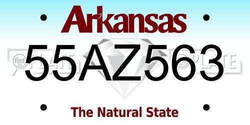 55AZ563 Arkansas License Plate