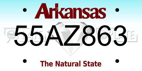 55AZ863 Arkansas License Plate