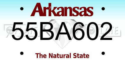 55BA602 Arkansas License Plate