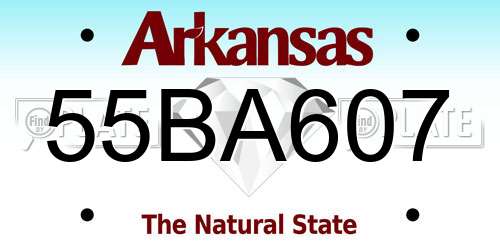 55BA607 Arkansas License Plate