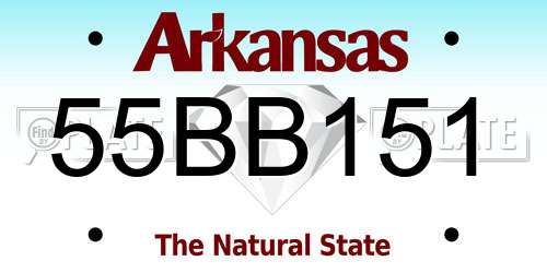 55BB151 Arkansas License Plate