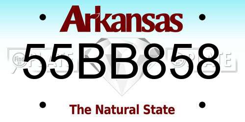 55BB858 Arkansas License Plate