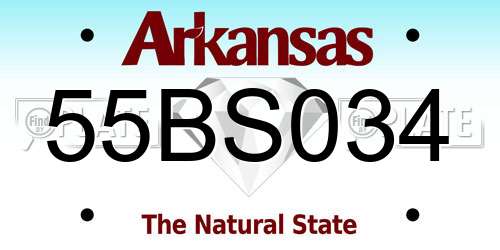 55BS034 Arkansas License Plate