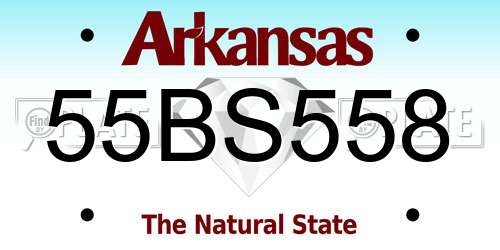 55BS558 Arkansas License Plate