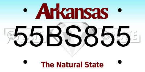 55BS855 Arkansas License Plate