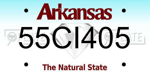 55CI405 Arkansas License Plate