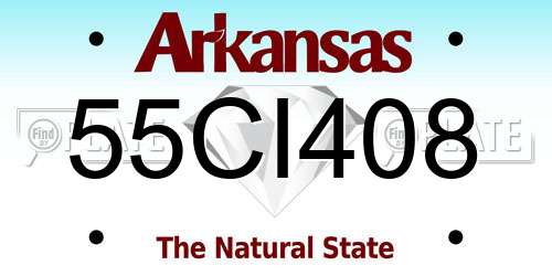 55CI408 Arkansas License Plate