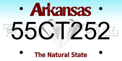 55CT252 Arkansas License Plate