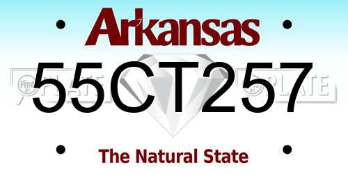 55CT257 Arkansas License Plate