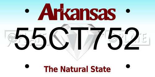 55CT752 Arkansas License Plate