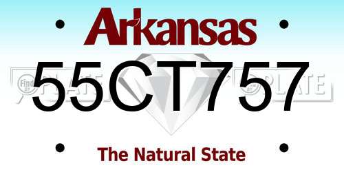 55CT757 Arkansas License Plate