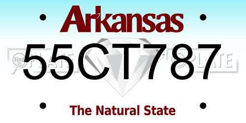 55CT787 Arkansas License Plate