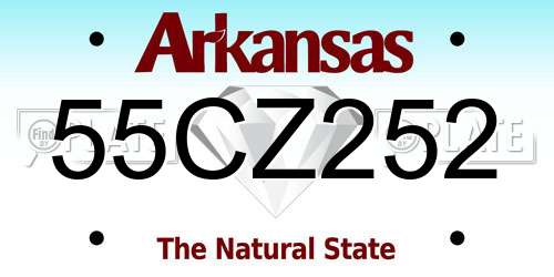 55CZ252 Arkansas License Plate