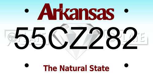 55CZ282 Arkansas License Plate