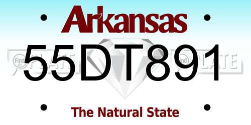 55DT891 Arkansas License Plate