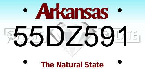 55DZ591 Arkansas License Plate